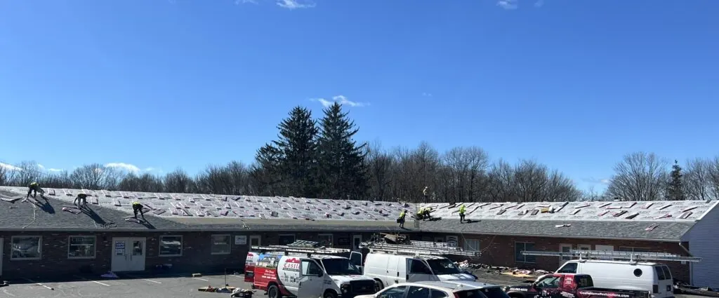 Commercial roofing project by Castle Home Restorations in Connecticut