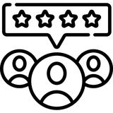 Icon representing 100% customer satisfaction
